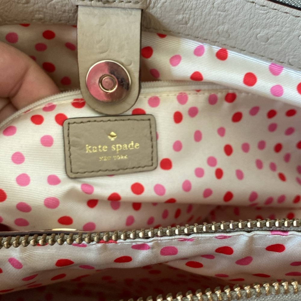 Kate Spade Bristol Drive Loden Embossed Ostrich Soft Taupe Leather Bag - Picture 16 of 16